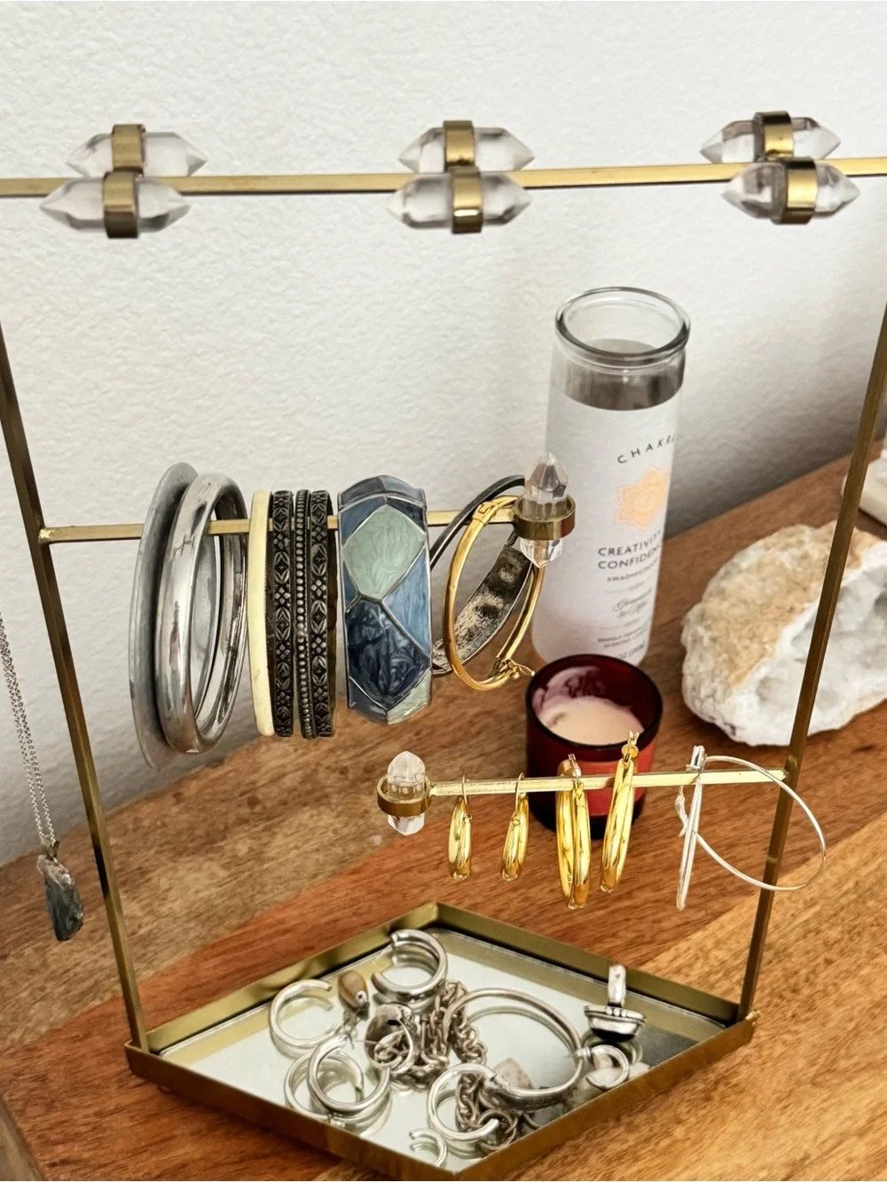 Urban Outfitters Crystal Gold Jewelry Holder